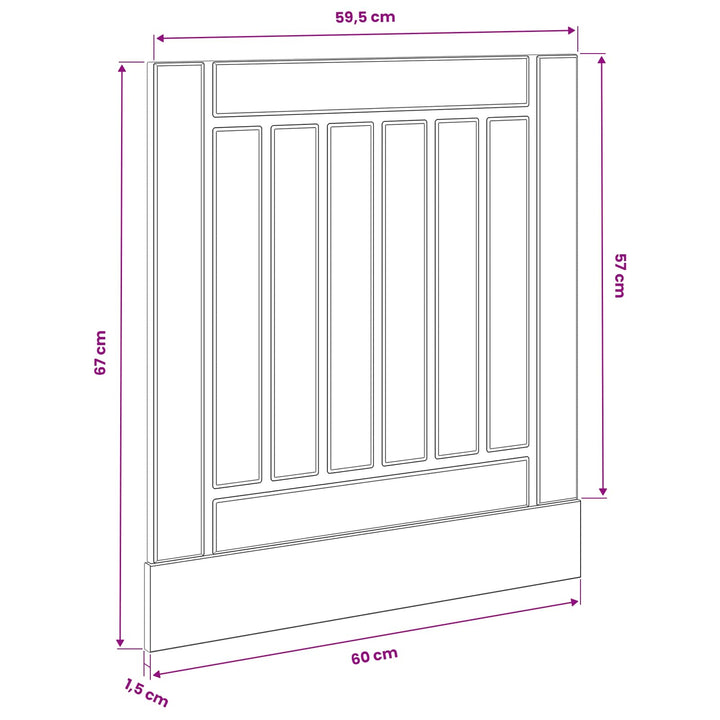 Panel til opvaskemaskine LUCCA Sort eg 60 x 1,5 x 57 cm
