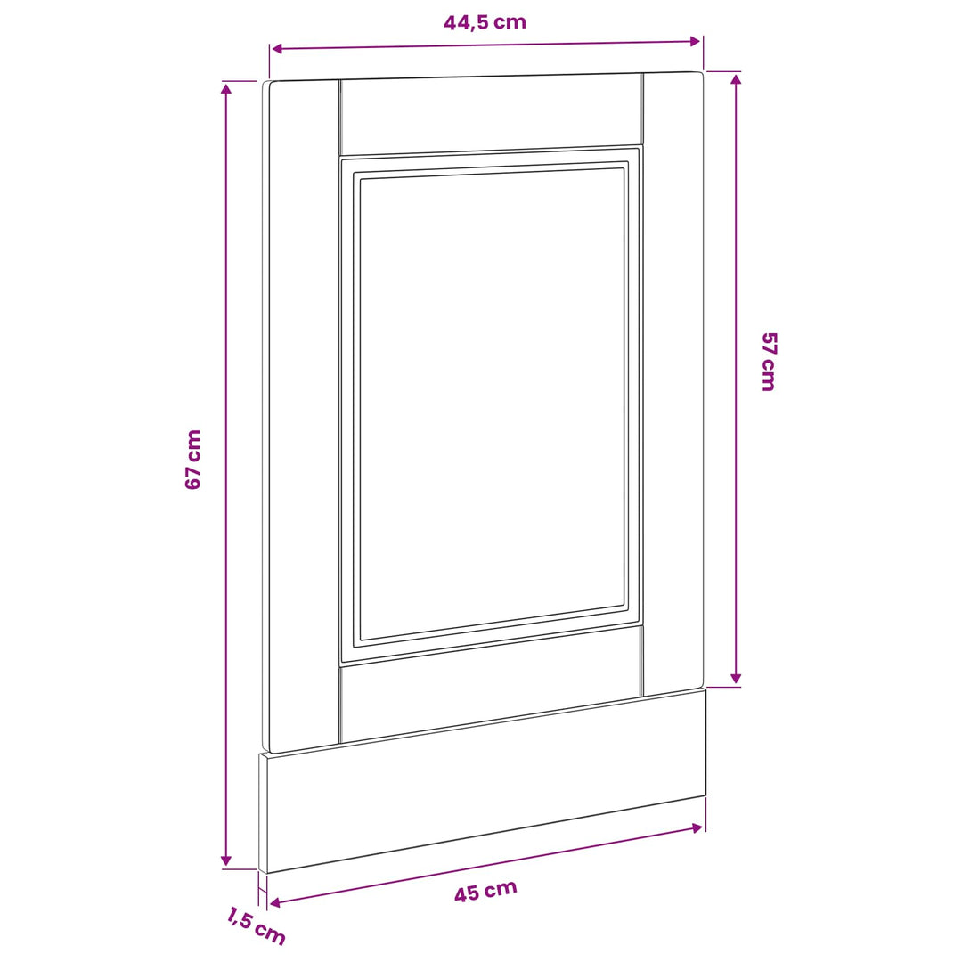 Panel til opvaskemaskine PORTO Sort eg 45 x 1,5 x 57 cm
