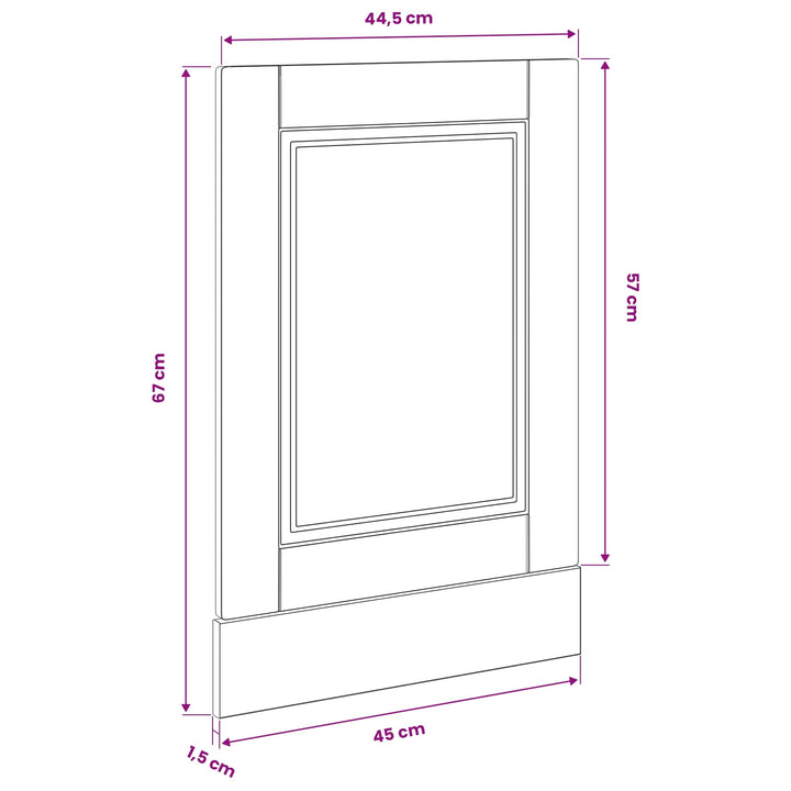 Panel til opvaskemaskine PORTO Sort eg 45 x 1,5 x 57 cm