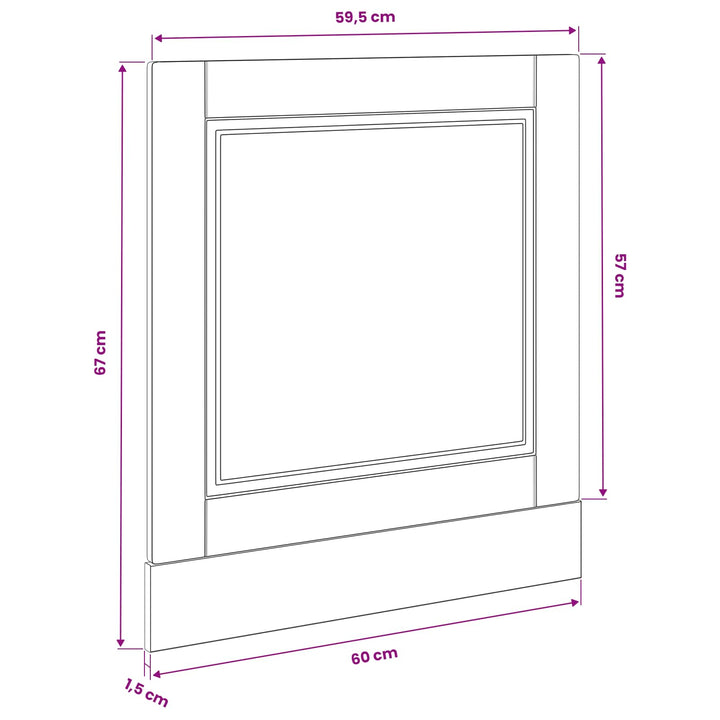 Panel til opvaskemaskine PORTO Sort eg 60 x 1,5 x 57 cm