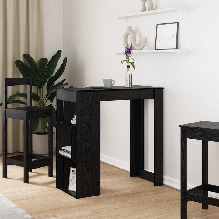 Barbord 102 x 50 x 103,5 cm Konstrueret træ Sort eg Rektangulær