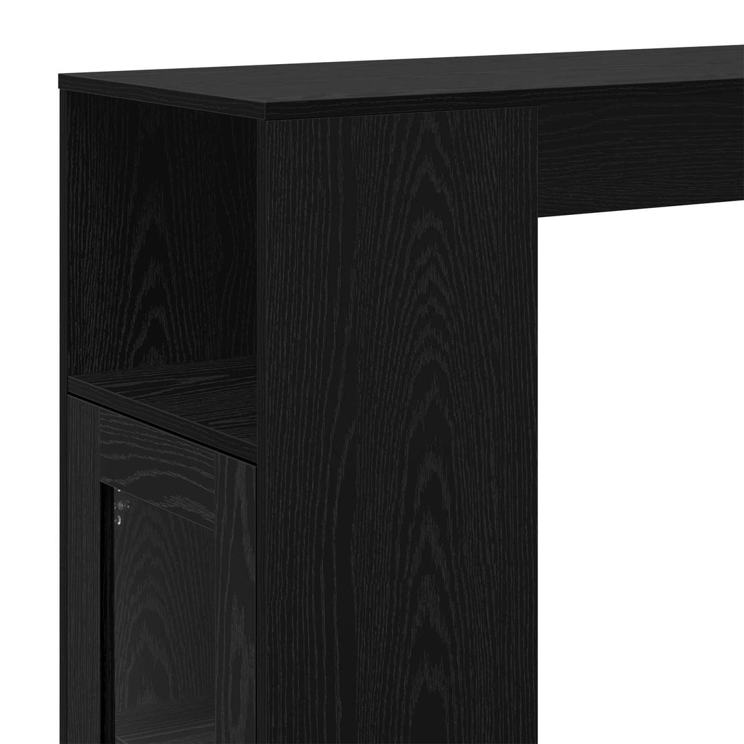 Barbord med hylde Sort eg 101 x 40 x 103,5 cm Konstrueret træ