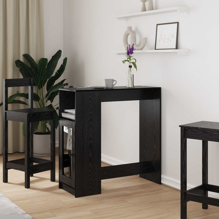 Barbord 101 x 40 x 103,5 cm Konstrueret træ Sort eg Rektangulær