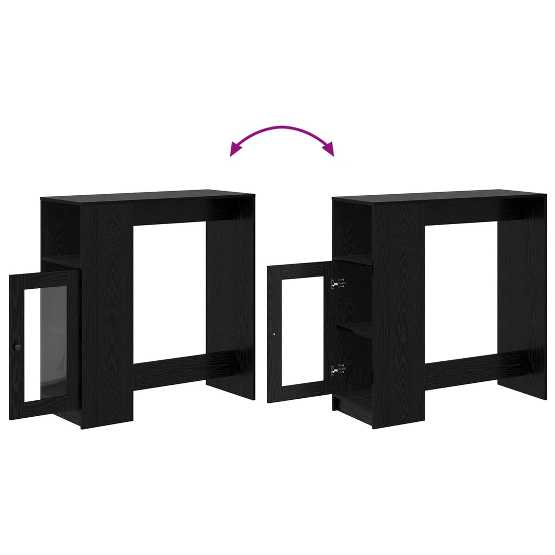 Barbord med hylde Sort eg 101 x 40 x 103,5 cm Konstrueret træ