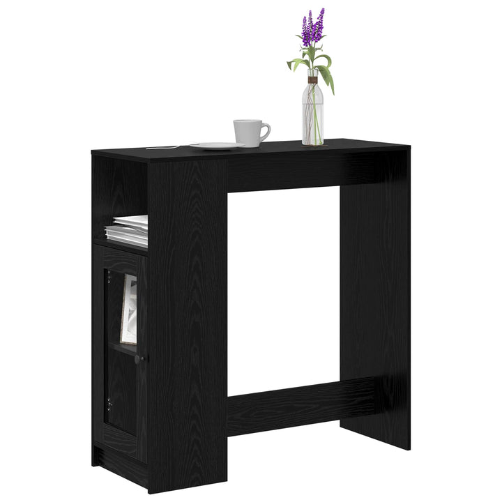 Barbord 101 x 40 x 103,5 cm Konstrueret træ Sort eg Rektangulær