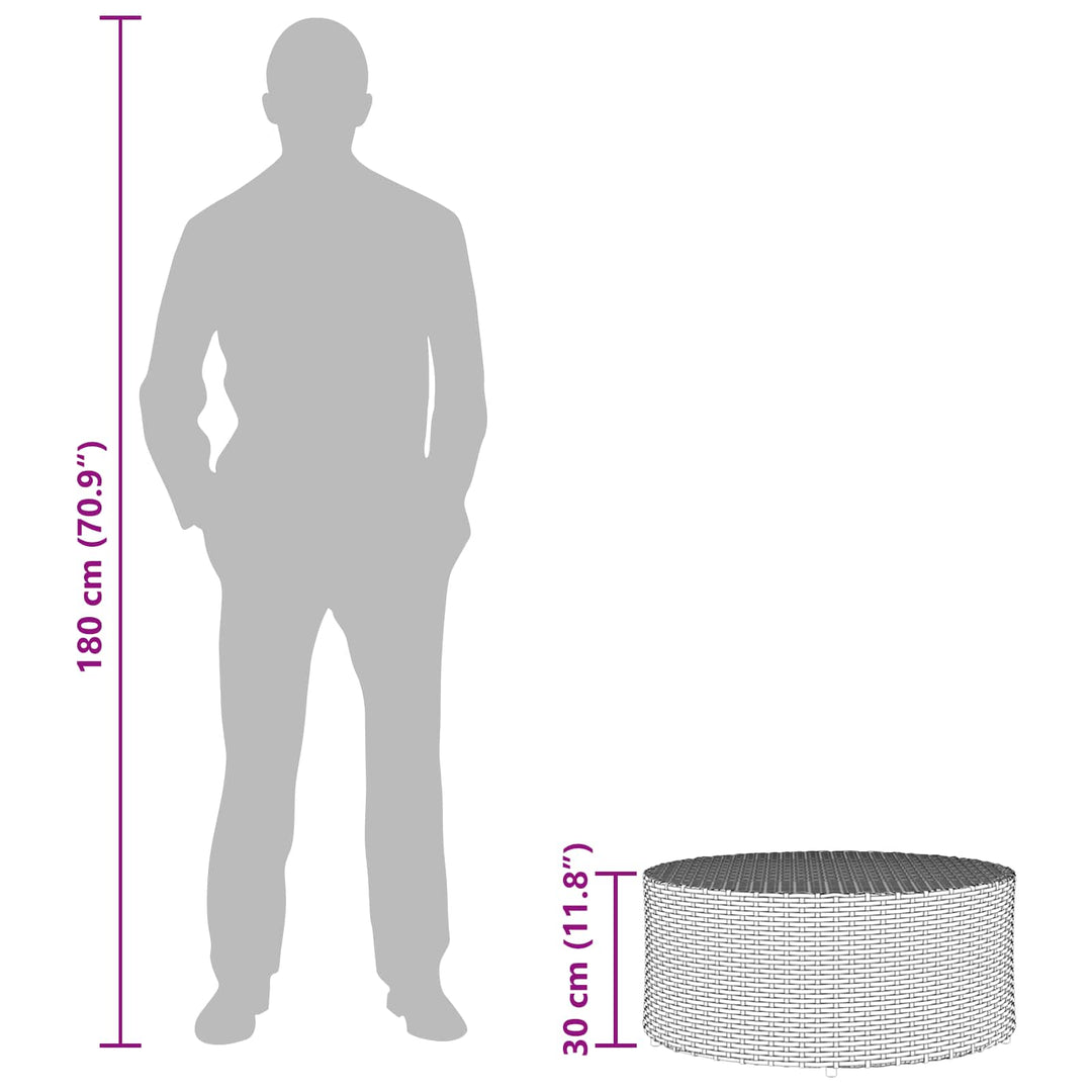 Udendørs kaffe bord Grå Ø 68 x 30 cm polyrattan