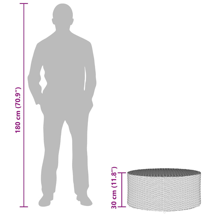 Udendørs kaffe bord Grå Ø 68 x 30 cm polyrattan
