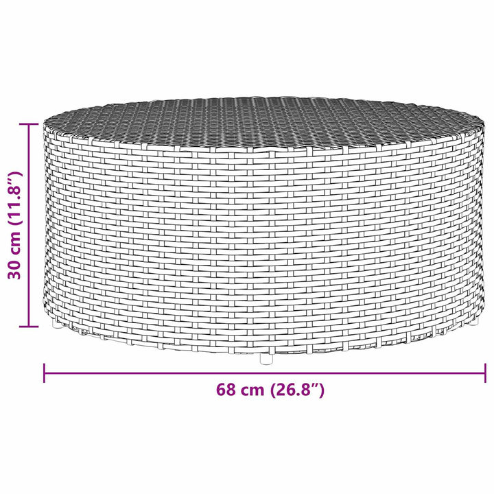 Udendørs kaffe bord Grå Ø 68 x 30 cm polyrattan
