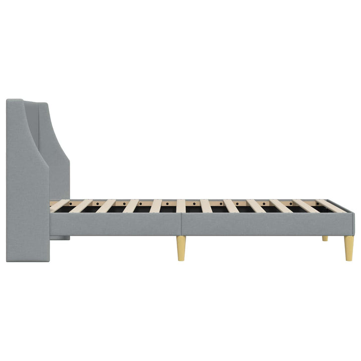 Sengestel Ensfarvet med hovedgærde Lysegrå 90 x 200 cm Stof