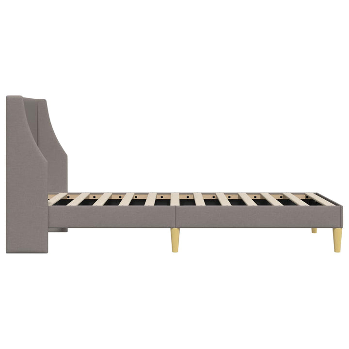 Sengestel Ensfarvet med hovedgærde Gråbrun 100 x 200 cm Stof
