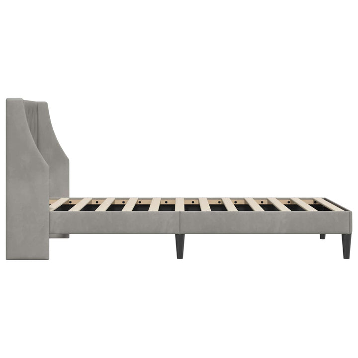 Sengestel med hovedgærde Lysegrå 80 x 200 cm Fløjl