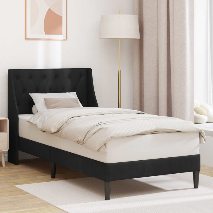 Sengestel med hovedgærde Sort 80 x 200 cm Fløjl
