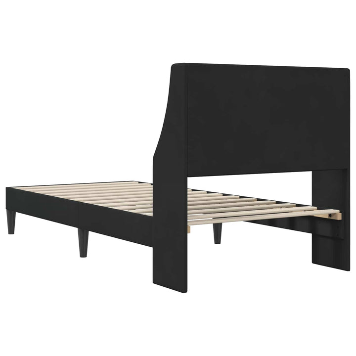 Sengestel med hovedgærde Sort 80 x 200 cm Fløjl