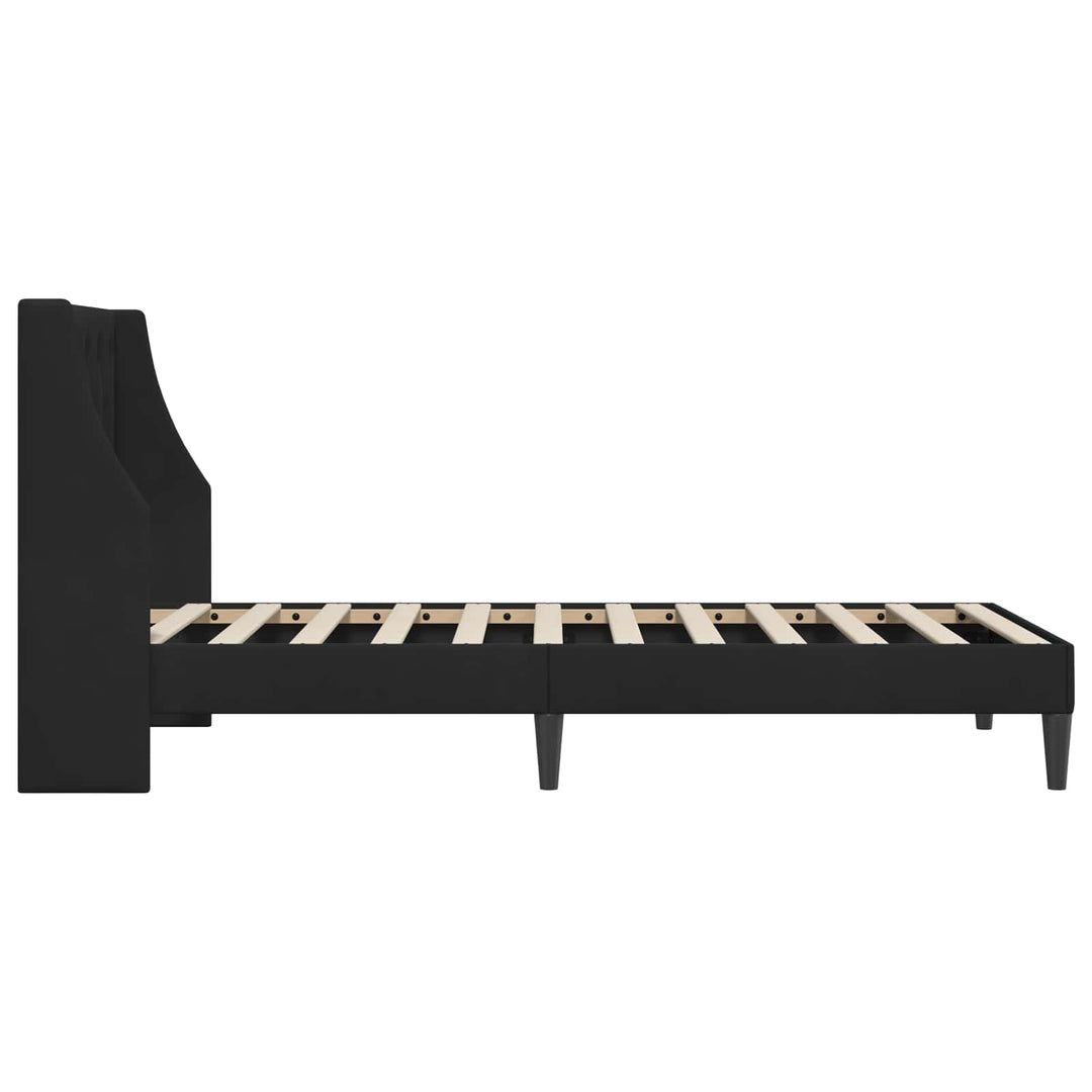 Sengestel med hovedgærde Sort 80 x 200 cm Fløjl