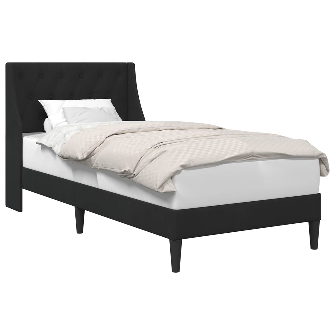 Sengestel med hovedgærde Sort 90 x 190 cm Fløjl