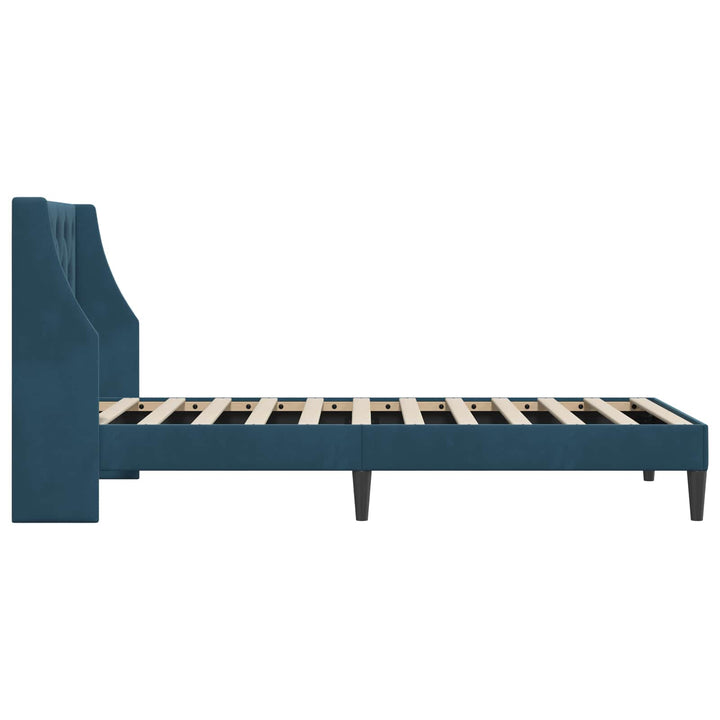 Sengestel med hovedgærde Blå 90 x 200 cm Fløjl