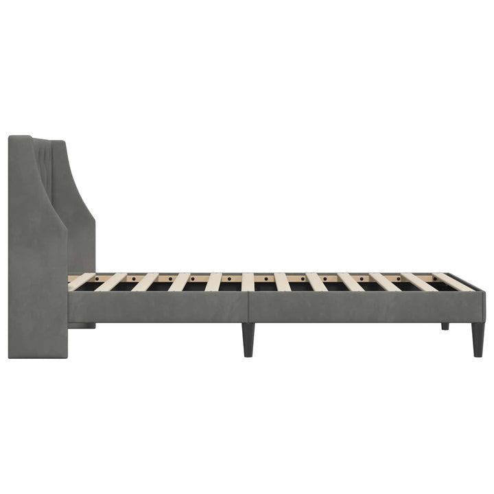 Sengestel med hovedgærde Mørkegrå 100 x 200 cm Fløjl