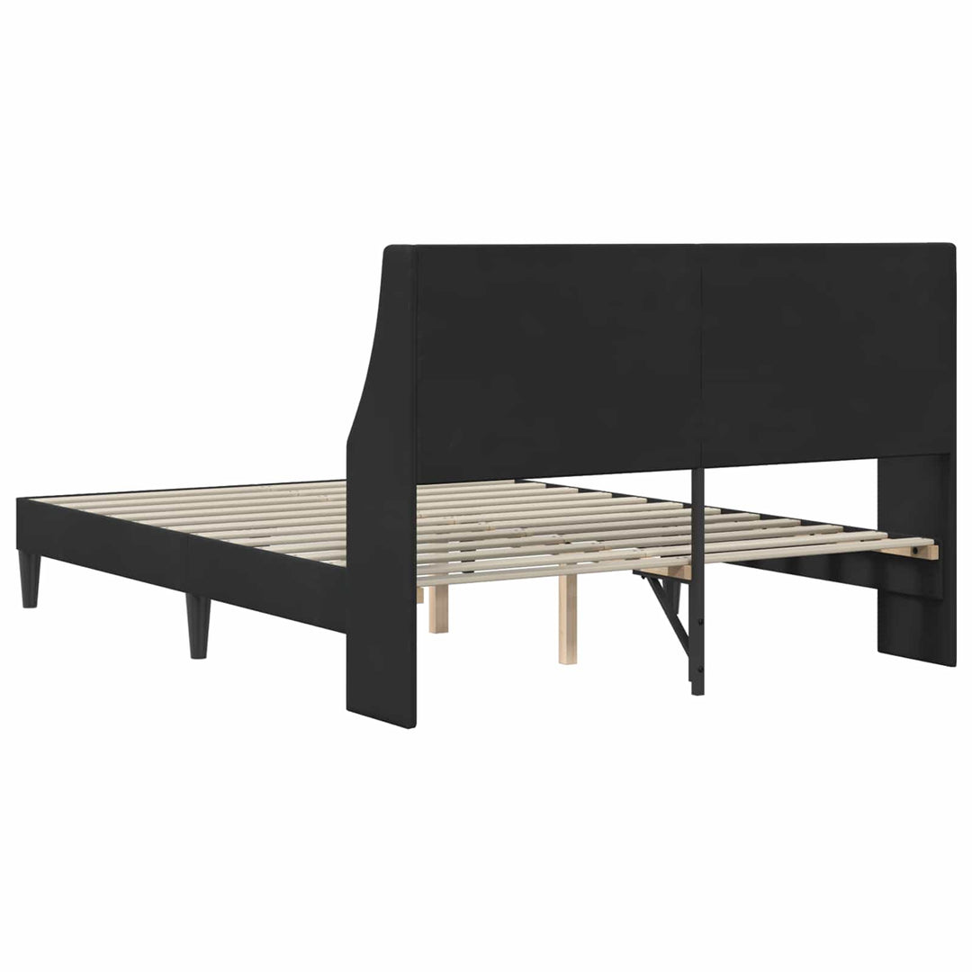 Sengestel med hovedgærde Sort 120 x 200 cm Fløjl