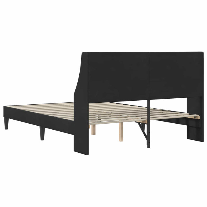 Sengestel med hovedgærde Sort 120 x 200 cm Fløjl