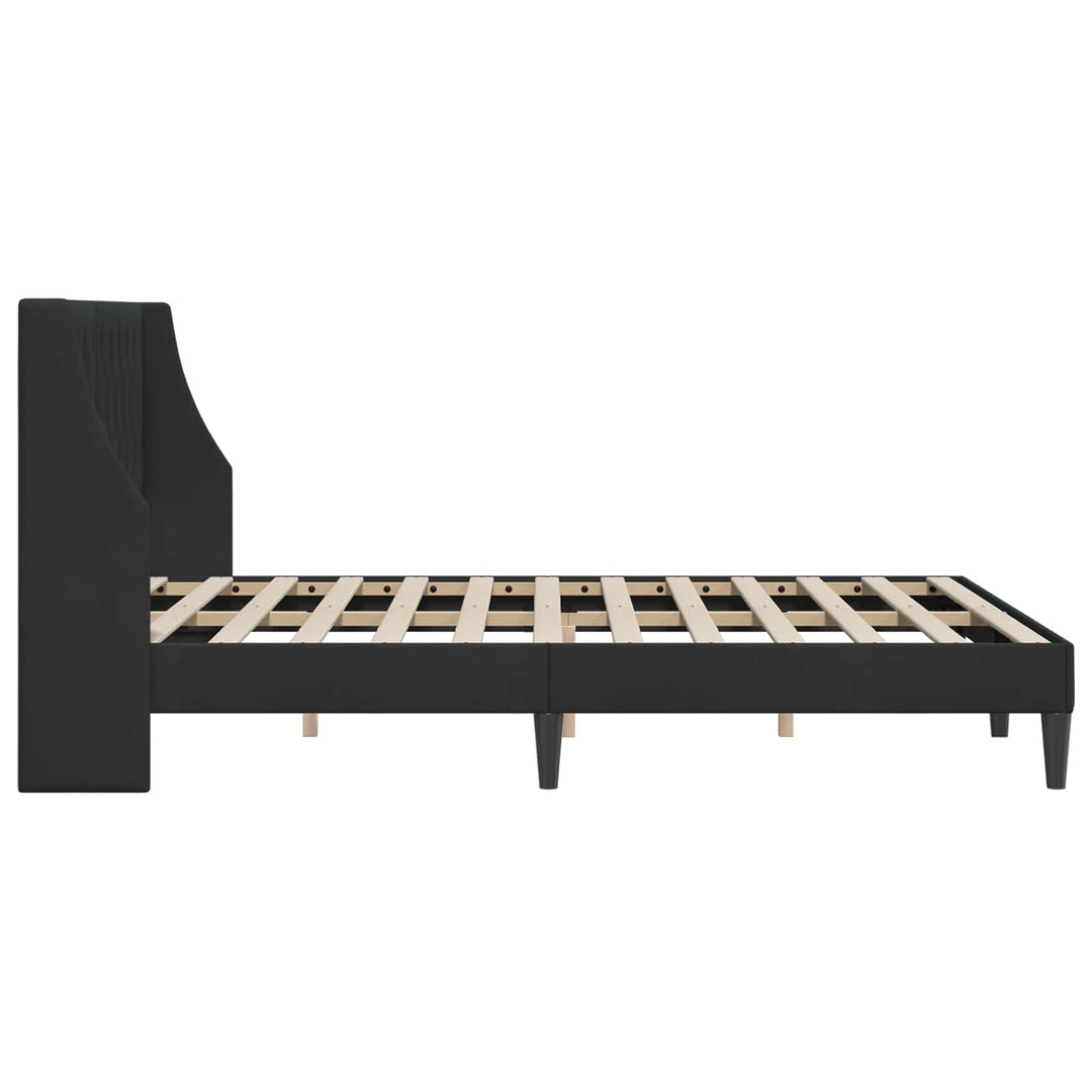 Sengestel med hovedgærde Sort 140 x 190 cm Fløjl