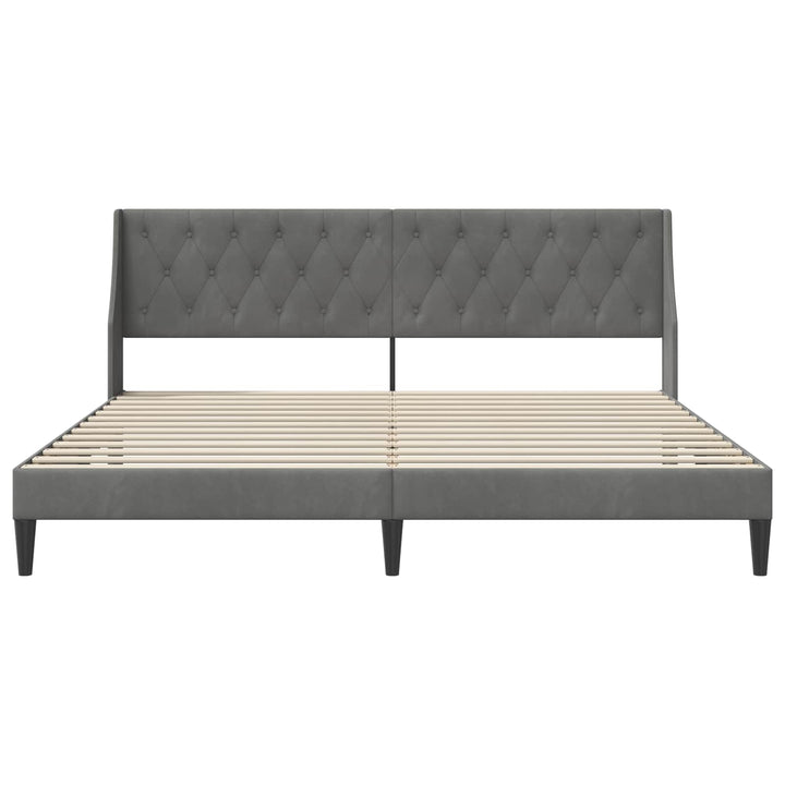 Sengestel med hovedgærde Mørkegrå 200 x 200 cm Fløjl