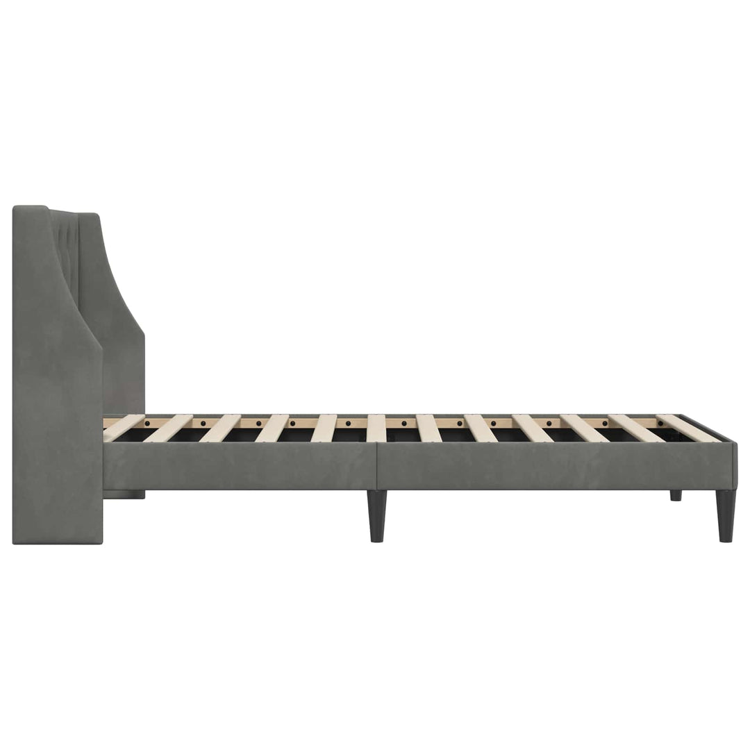 Sengestel med hovedgærde Mørkegrå 100 x 203 cm Fløjl