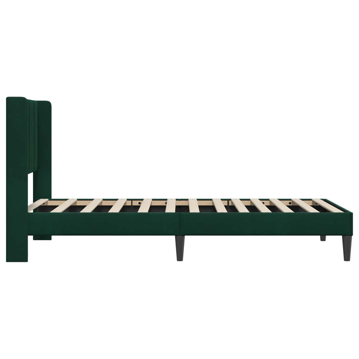 Sengestel med hovedgærde Mørkegrøn 80 x 200 cm Fløjl