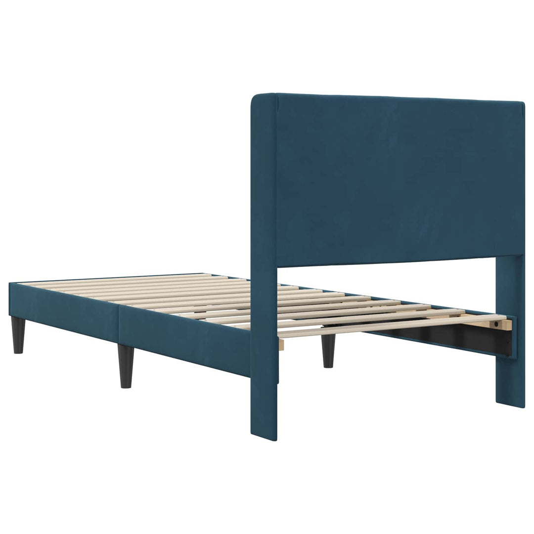 Sengestel med hovedgærde Blå 80 x 200 cm Fløjl