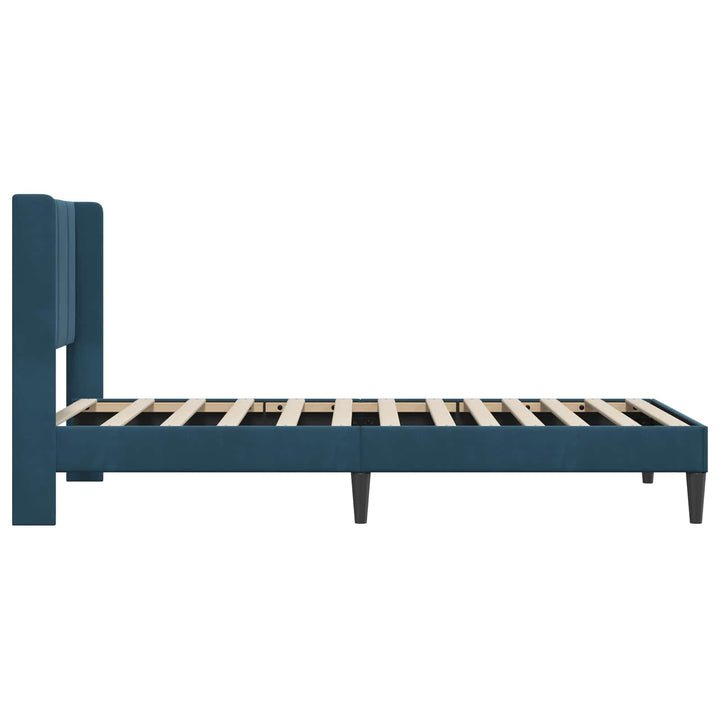Sengestel med hovedgærde Blå 90 x 190 cm Fløjl
