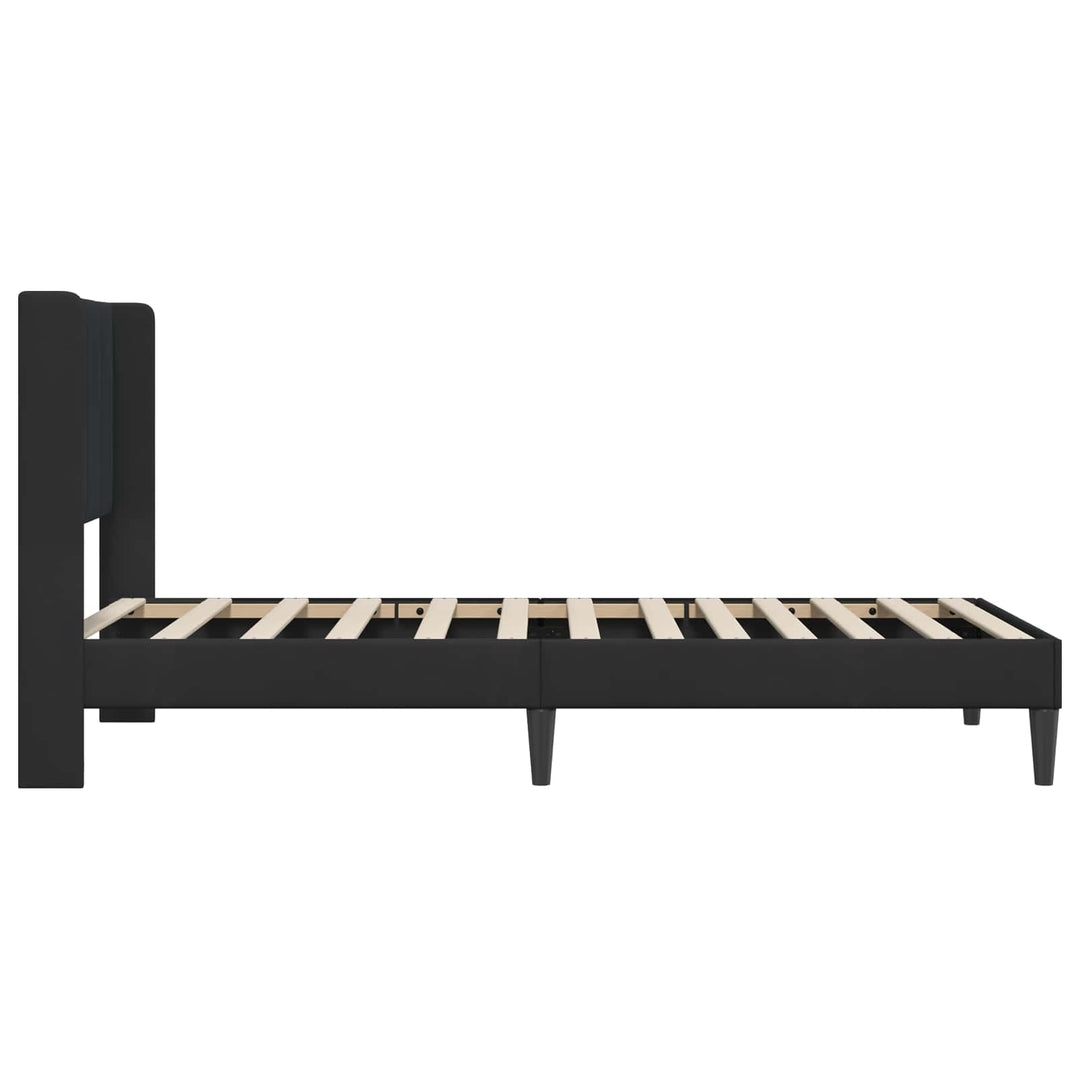 Sengestel med hovedgærde Sort 90 x 200 cm Fløjl