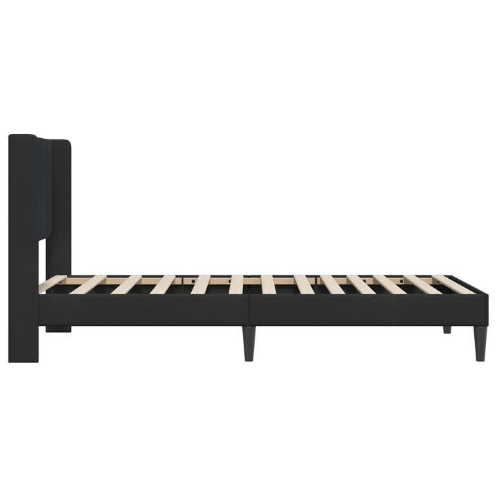 Sengestel med hovedgærde Sort 90 x 200 cm Fløjl