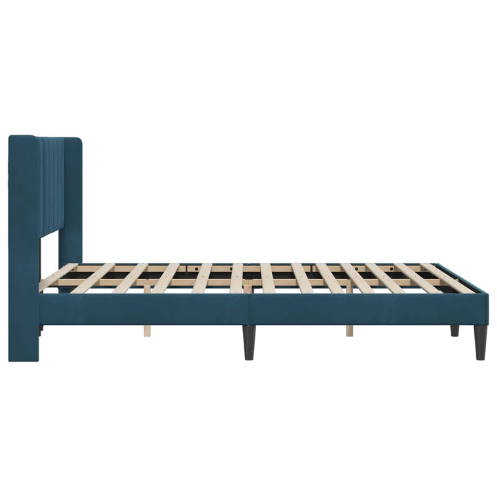 Sengestel med hovedgærde Blå 120 x 200 cm Fløjl