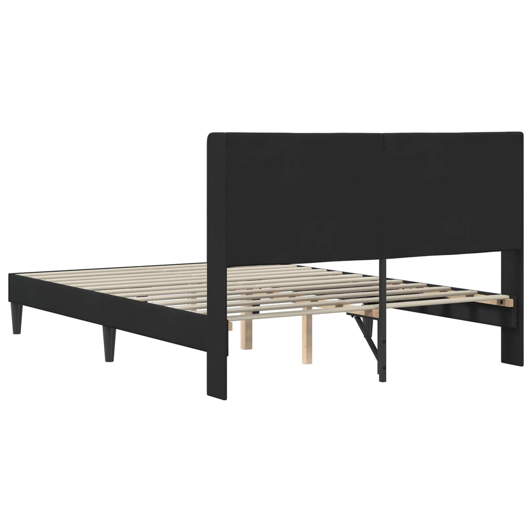 Sengestel med hovedgærde Sort 140 x 190 cm Fløjl