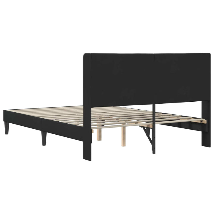 Sengestel med hovedgærde Sort 140 x 190 cm Fløjl