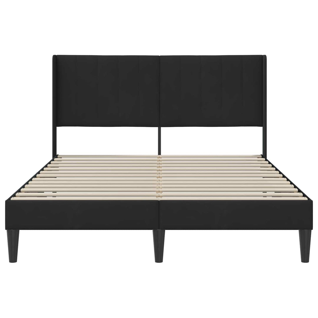 Sengestel med hovedgærde Sort 140 x 190 cm Fløjl
