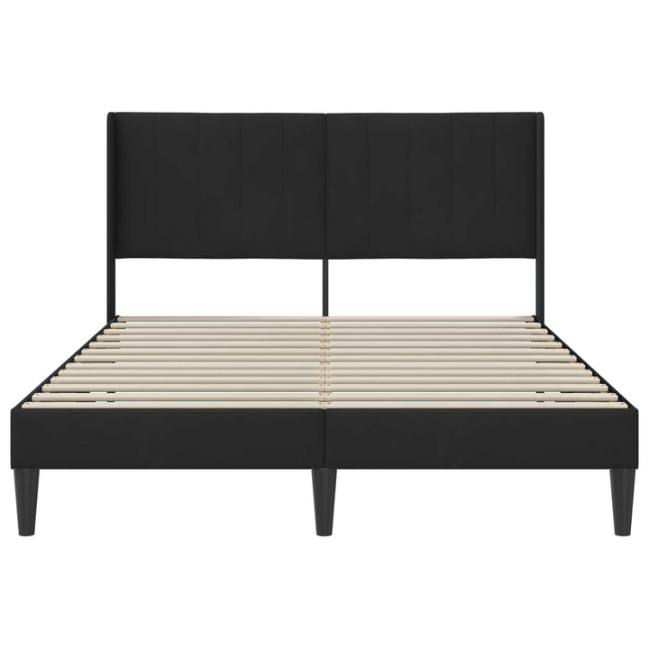 Sengestel med hovedgærde Sort 140 x 190 cm Fløjl
