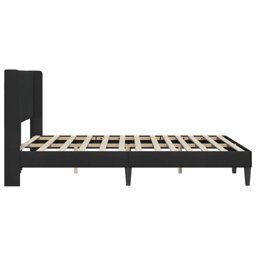 Sengestel med hovedgærde Sort 140 x 190 cm Fløjl