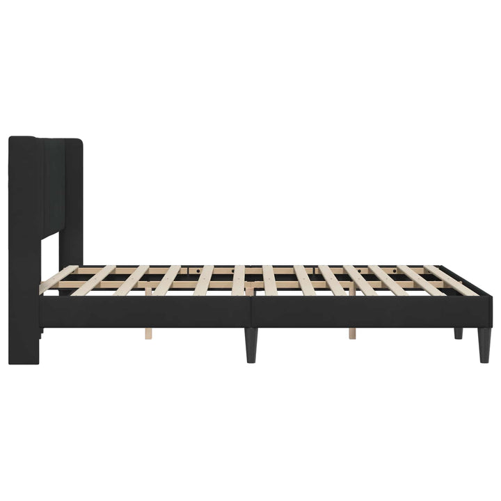 Sengestel med hovedgærde Sort 140 x 190 cm Fløjl