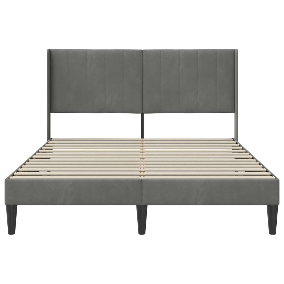 Sengestel med hovedgærde Mørkegrå 160 x 200 cm Fløjl