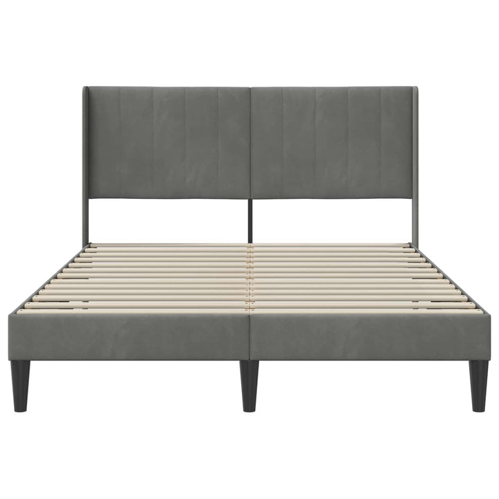 Sengestel med hovedgærde Mørkegrå 160 x 200 cm Fløjl