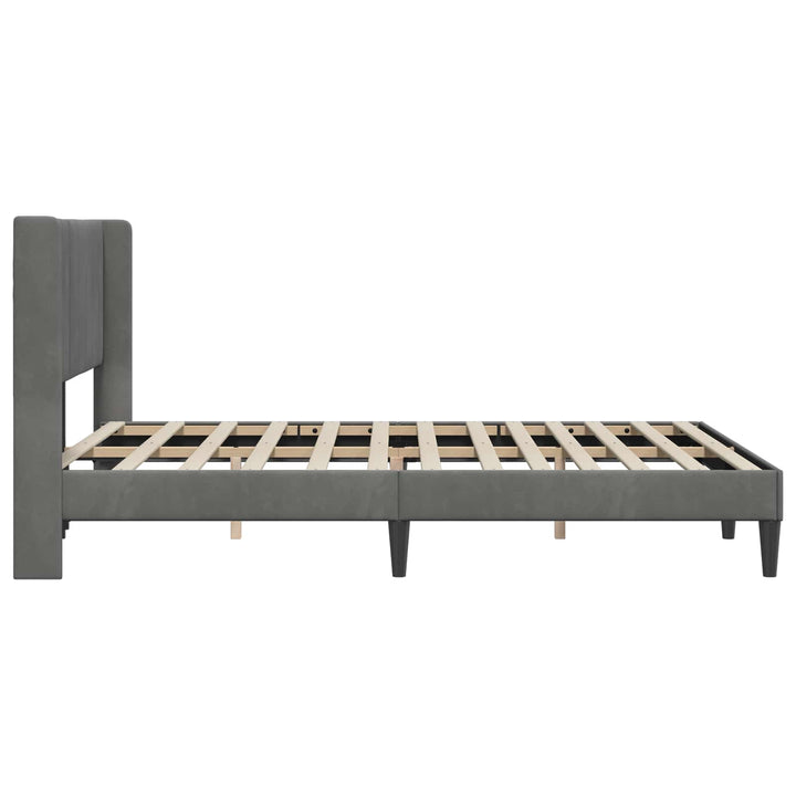 Sengestel med hovedgærde Mørkegrå 160 x 200 cm Fløjl