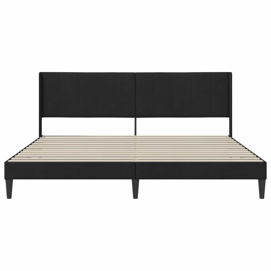 Sengestel med hovedgærde Sort 180 x 200 cm Fløjl