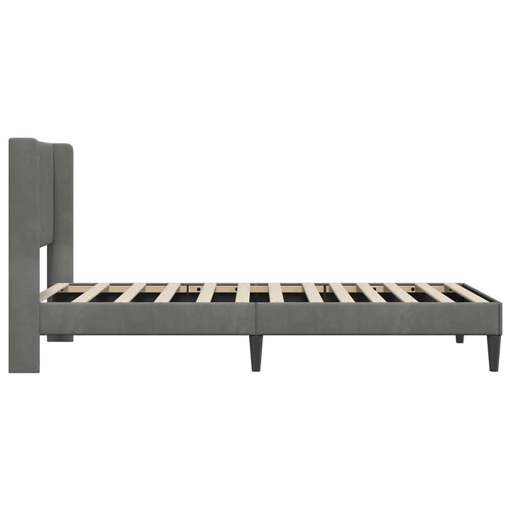 Sengestel med hovedgærde Mørkegrå 100 x 203 cm Fløjl