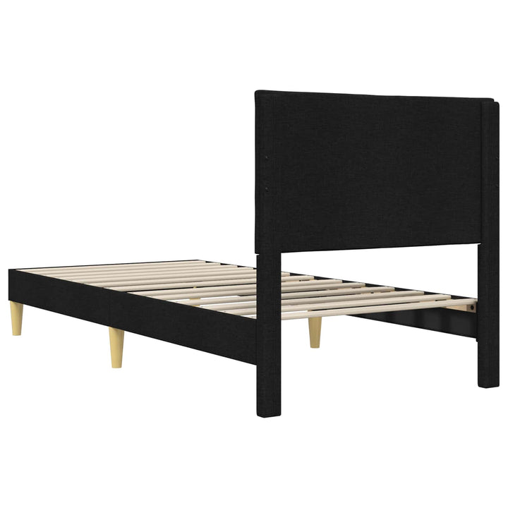 Sengestel med hovedgærde Sort 80 x 200 cm Stof