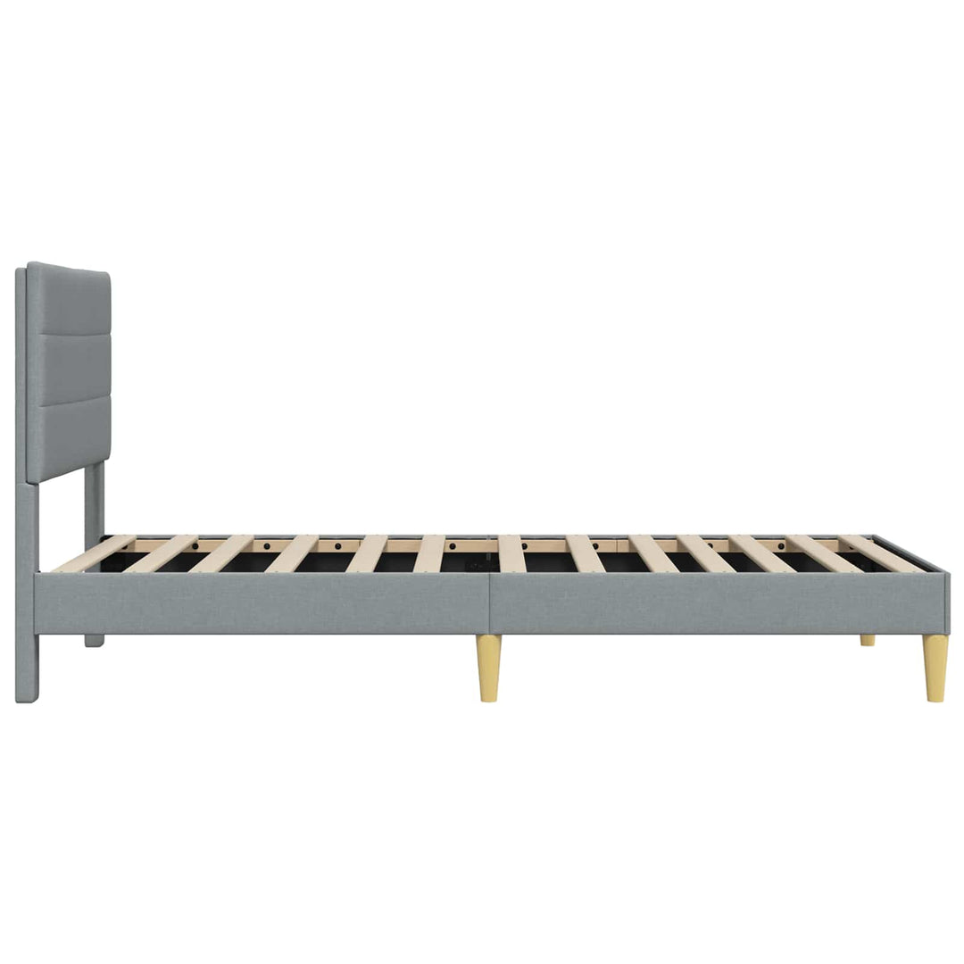 Sengestel med hovedgærde Lysegrå 90 x 200 cm Stof