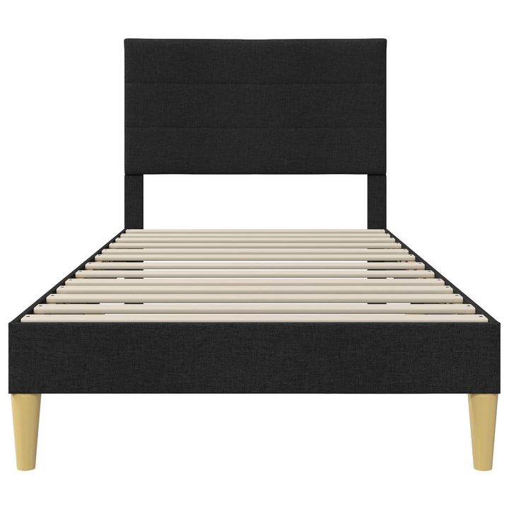 Sengestel med hovedgærde Sort 90 x 200 cm Stof