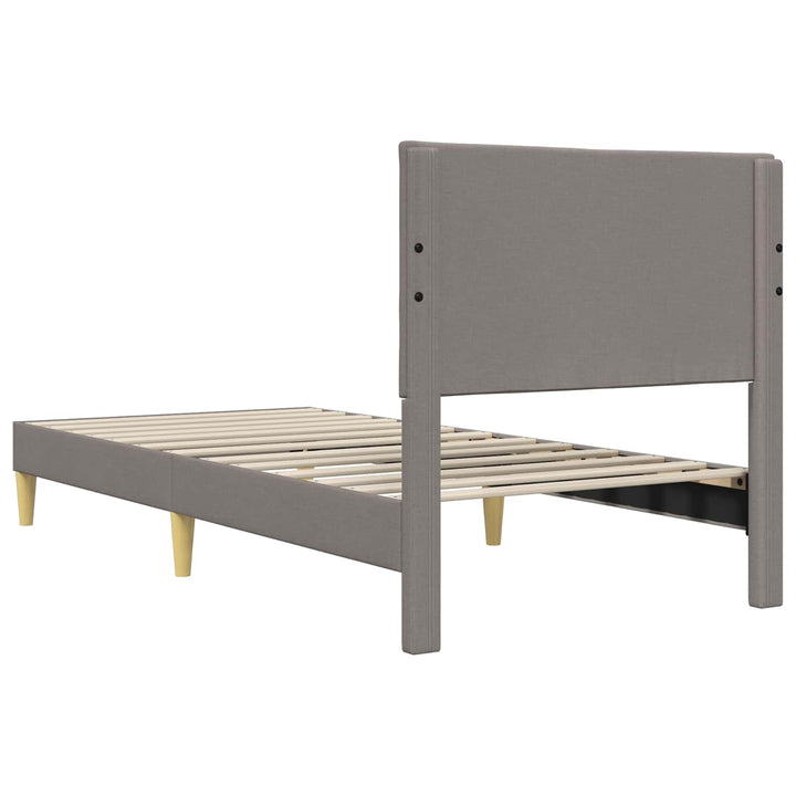 Sengestel med hovedgærde Gråbrun 90 x 200 cm Stof