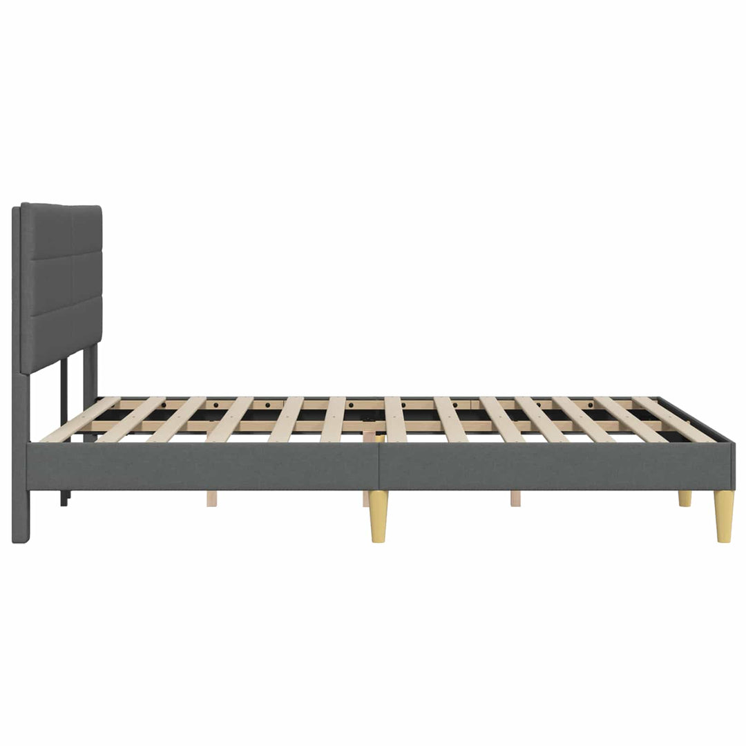 Sengestel med hovedgærde Mørkegrå 120 x 200 cm Stof