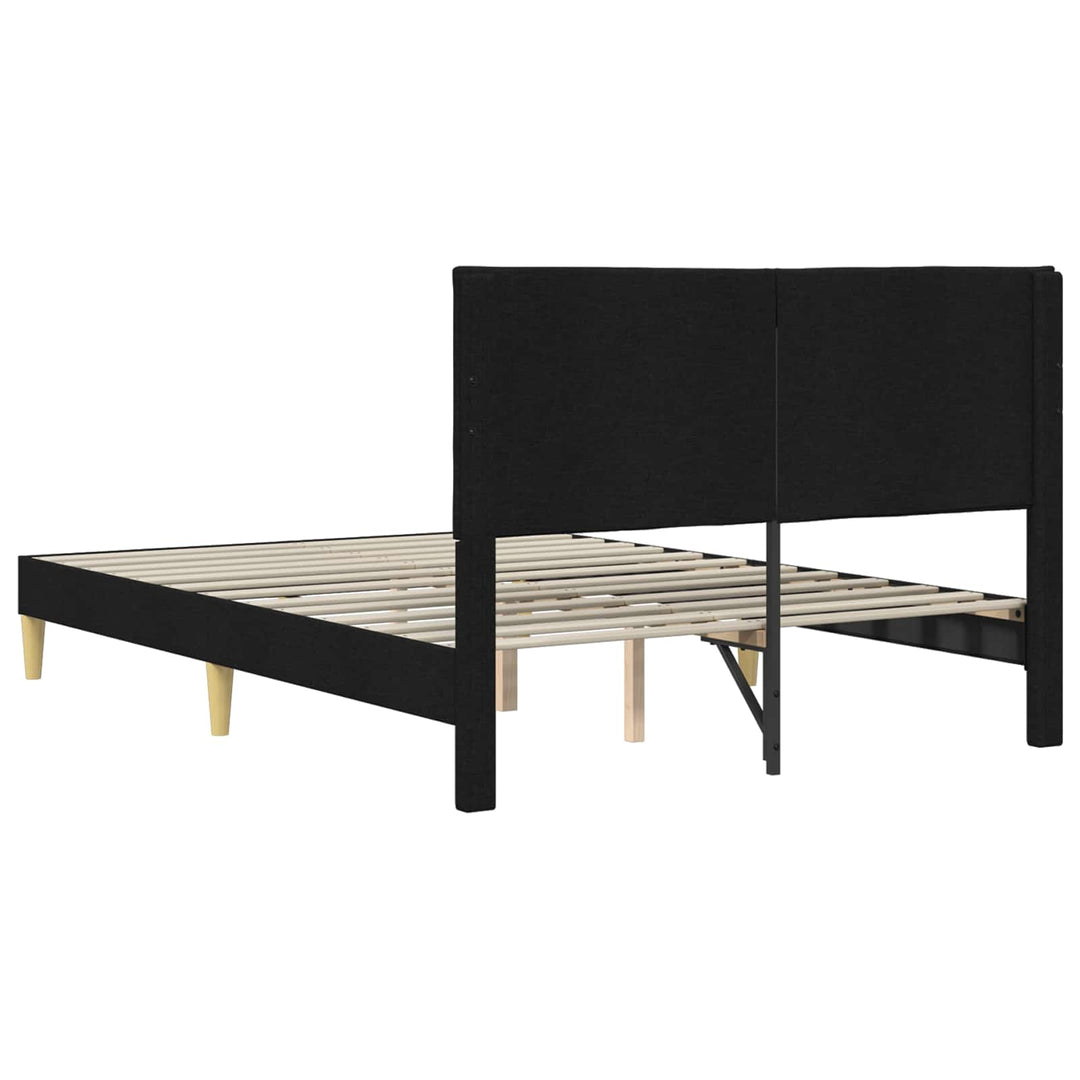 Sengestel med hovedgærde Sort 120 x 200 cm Stof