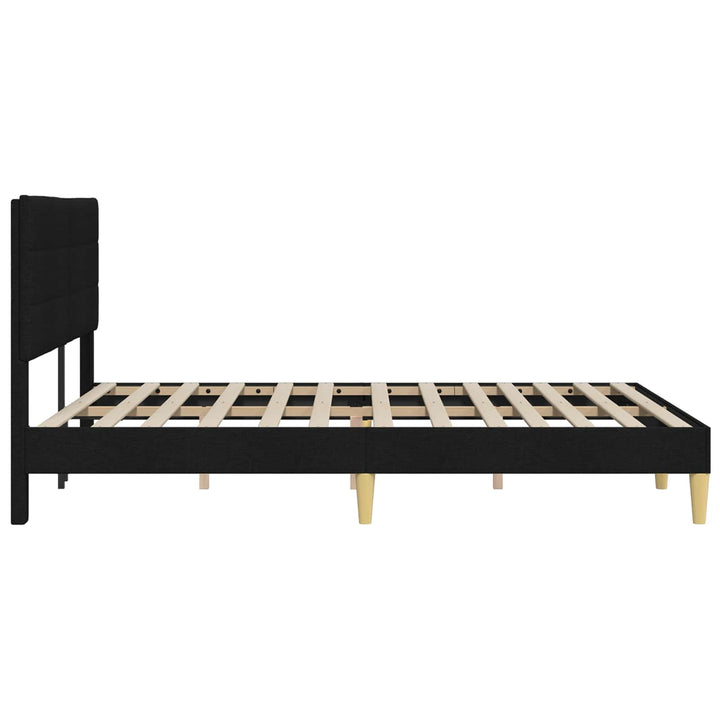 Sengestel med hovedgærde Sort 120 x 200 cm Stof
